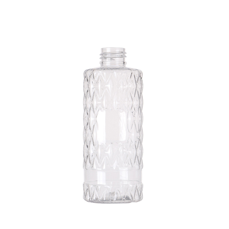 Stock 200ml Clear Empty Flower Emulsion Shampoo And Shower Set Cosmetics Press PET Plastic Bottles 0-100% PCR Manufacturer Wholesale Factory Supplier