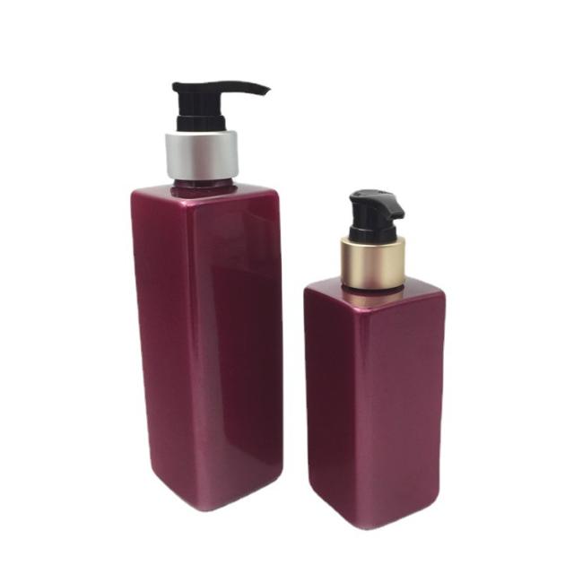 Stock Empty High Quality Cosmetic Packaging Plastic Bottle Shampoo Pump Bottle 100ml 200ml 220ml PET Square Bottl 0-100% PCR Manufacturer Wholesale Factory Supplier