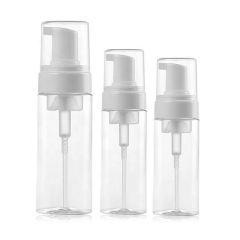 Stock Empty High Quality Cleanser Foaming 50ml 60ml 70ml PET Clear Foam Pump Bottle For Packaging 0-100% PCR Manufacturer Wholesale Factory Supplier