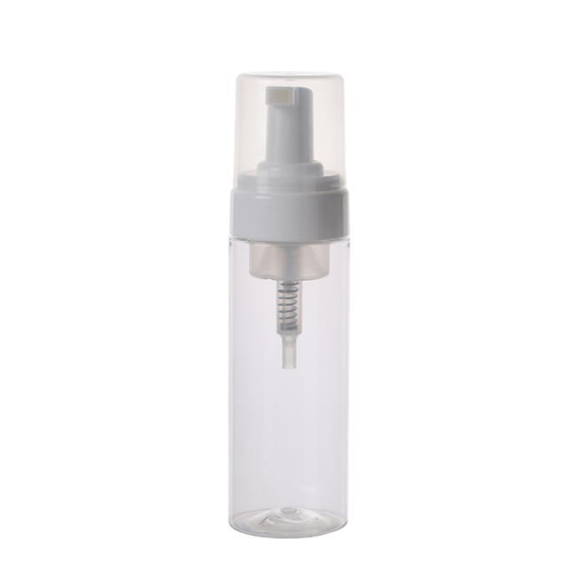 Stock Empty High Quality Cleanser Foaming 50ml 60ml 70ml PET Clear Foam Pump Bottle For Packaging 0-100% PCR Manufacturer Wholesale Factory Supplier