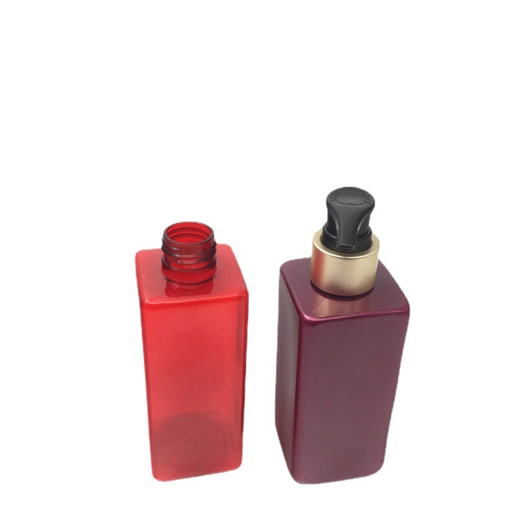 Stock Empty High Quality Cosmetic Packaging Plastic Bottle Shampoo Pump Bottle 100ml 200ml 220ml PET Square Bottl 0-100% PCR Manufacturer Wholesale Factory Supplier