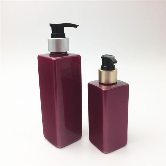 Stock Empty High Quality Cosmetic Packaging Plastic Bottle Shampoo Pump Bottle 100ml 200ml 220ml PET Square Bottl 0-100% PCR Manufacturer Wholesale Factory Supplier