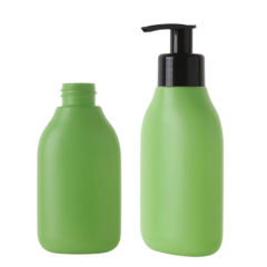 stock 150ml 200ml empty green PE bottle for baby lotion and shampoo packaging round corner and soft touch manufacturer wholesale factory supplier