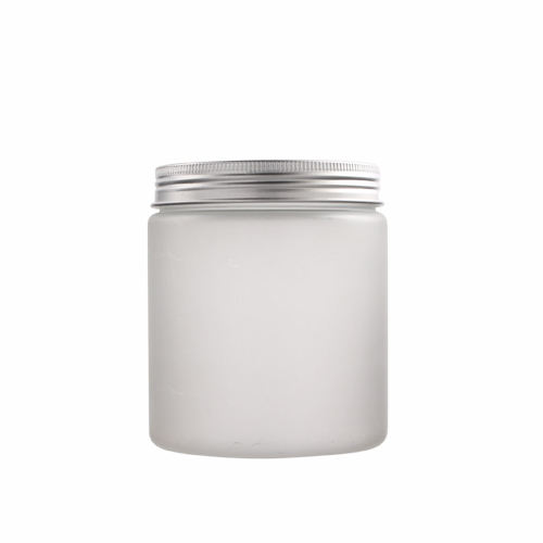 stock plastic 500ml 16oz matte frosted clear PET cream jar with a aluminum lid Manufacturer Wholesale Factory Supplier