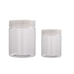 stock PET clear cream jar with screw cap lid 250ml,300ml,400ml,500ml Manufacturer Wholesale Factory Supplier