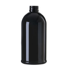 500ml 16oz Empty Boston Round PET Shampoo Black Plastic Pump Bottle manufacturer wholesale factory supplier