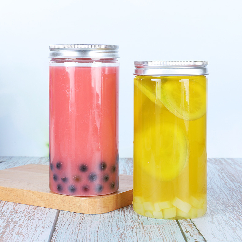 500ml 16oz Clear Transparent Amber Plastic PET Beverage food grade jar Manufacturer Wholesale Factory Supplier
