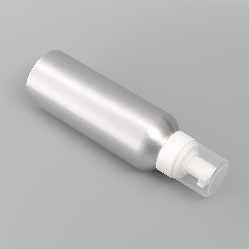 stock silver round aluminum foam bottle 200ml manufacturer wholesale factory supplier