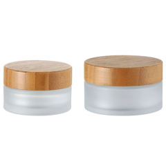 stock glass cream jar with bamboo lid manufacturer wholesale factory supplier