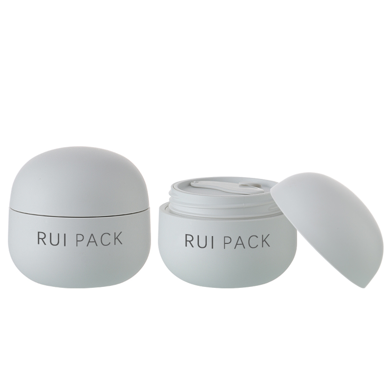 ODM New Eco Friendly Biodegradable PMU Rounded Makeup Remover Cream Jar 30g 50g With Spatula Cream Container