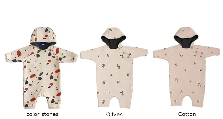 printed pattern on baby bodysuits