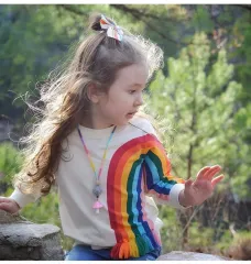 rainbow striped long sleeve shirt