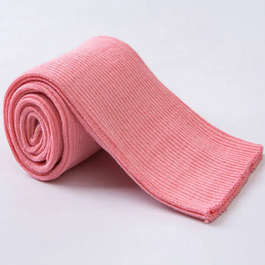 95% Cotton 5% Elastane Melange Ribbing in Pink 240GSM