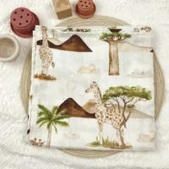bamboo cotton digital print muslin swaddle blanket baby towel online sale