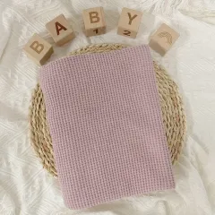 100 couvertures de bébé en tricot cellulaire pour tout-petits au crochet en coton en gros