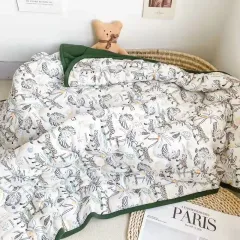 Draps ajustés modernes pour lit de bébé en mousseline de coton à impression numérique