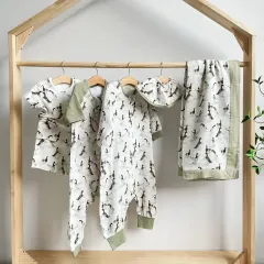 hot summer short sleeve cozy muslin sleeping bag set for kid