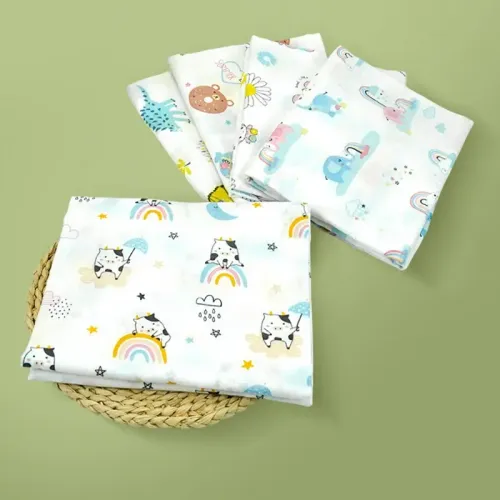 100 cotton print muslin fabric by the yarn wholesale for babies