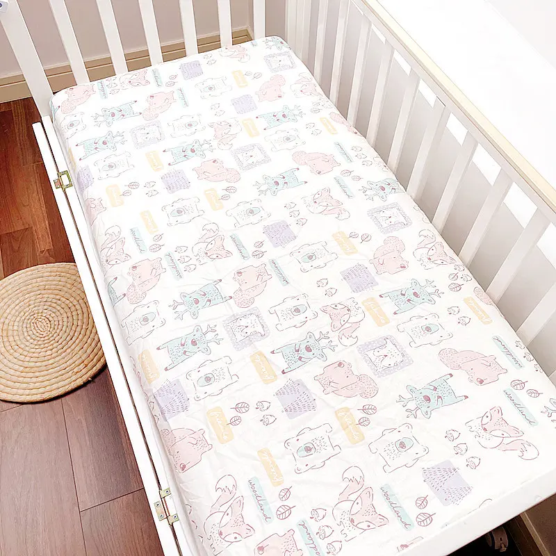 muslin fitted crib sheet white