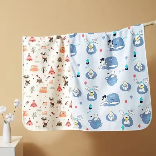 Draps ajustés modernes pour lit de bébé en mousseline de coton à impression numérique