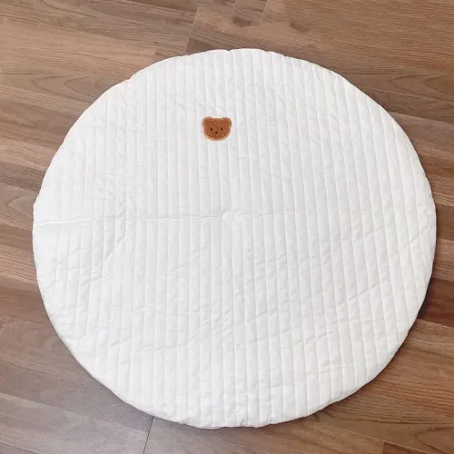 3 layers muslin cotton white circle mat cushion for baby crawling playhouses