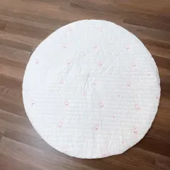 3 layers muslin cotton white circle mat cushion for baby crawling playhouses
