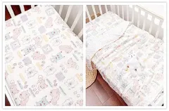 Draps ajustés modernes pour lit de bébé en mousseline de coton à impression numérique