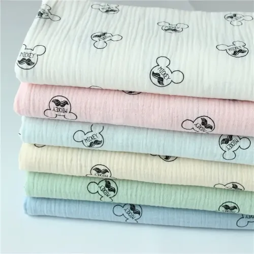 custom print your own muslin fabric by the yard from digital printed factory for small batch