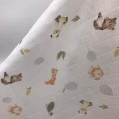 Custom Bamboo Cotton Muslin Gauze Fabric Wholesale | Large Square Grid