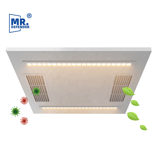 Combinaison d'un purificateur d'air UV - C à haut rendement chronométré pour les sites commerciaux et ajout d'un éclairage à LED ugr < 16