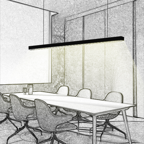 ZEUS Reflective cup design LED linear light UGR<19 1.8M 50W
