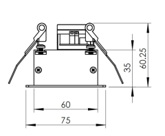 Lineares LED-Einbaulicht, B75*H35/B90*H35, offene Größe: B60mm oder B75mm