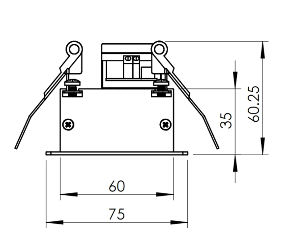 Lumière linéaire menée enfoncée, W75*H35/W90*H35, taille ouverte : W60mm ou W75mm