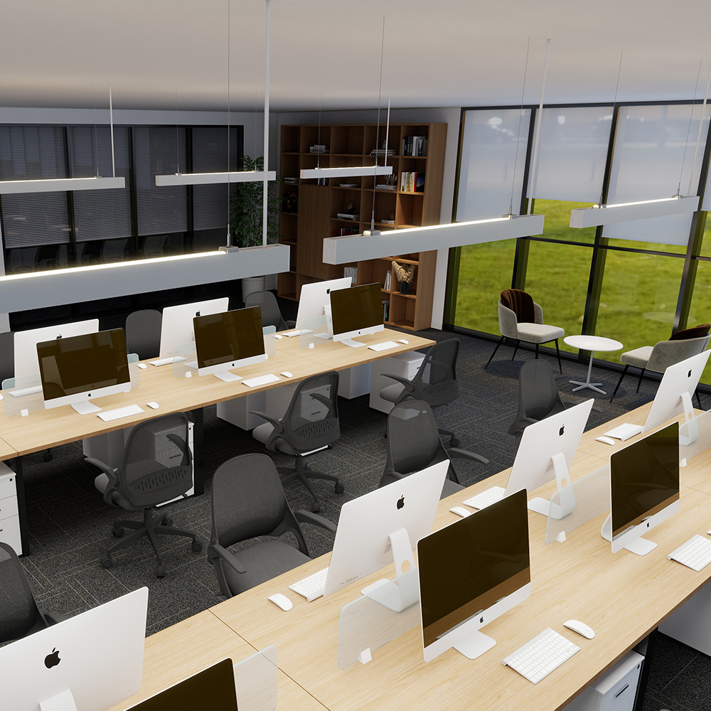 ルナ リニア ライト - UGR < 19、最大 180 lm/w、高効率、低エネルギー消費、オフィス/学校/図書館などに最適。