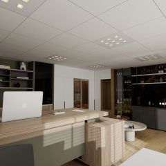 Rhea 9 パネル ライト - 低グレア UGR < 13、高効率 150 lm/w、オフィス、ショッピング モール、地下鉄、ロビーなどに最適。