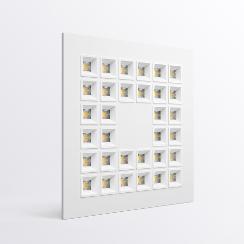 Rhea 32 モジュラーパネルライト 高効率 LED パネルライト 160 lm/W | UGR<16 オフィス照明 | 工具不要で交換可能なモジュール | スマートな調光コントロール