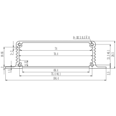 104*28mm-L luminum amplifier enclosure for pcb design high quality extruded aluminum profile box
