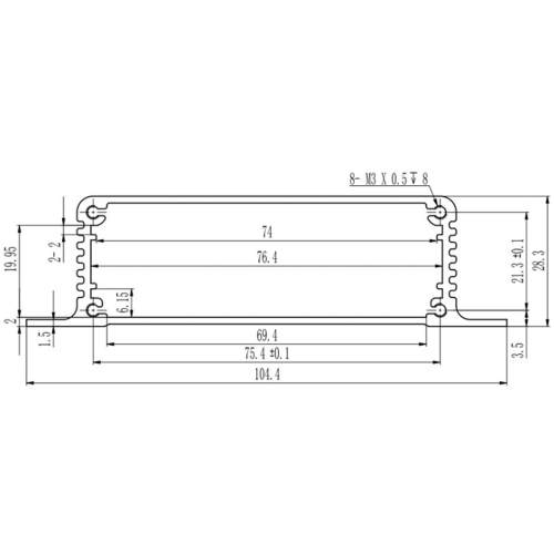 104*28mm-L luminum amplifier enclosure for pcb design high quality extruded aluminum profile box