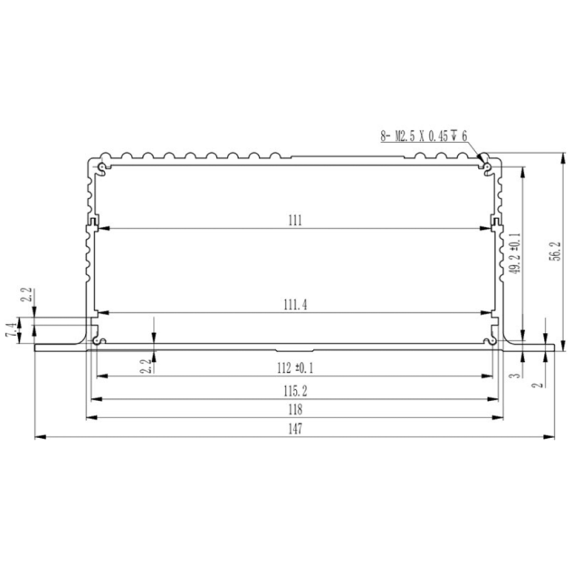 147*55mm-anodizing Aluminum Enclosure Case box metal electronics boxes enclosure