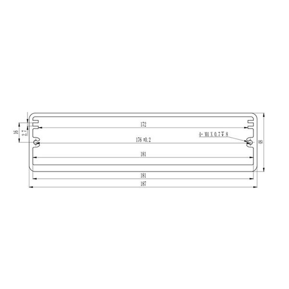 187*48*Lmm manufacturer extruded aluminum enclosure pcb box electronic enclosure for power supplier