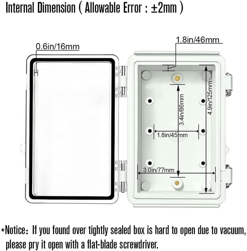 IP65 waterproof enclosure for electronics plastic box hinged outdoor weatherproof cabinets for electronics device plastic electrical junction box150x100x70mm
