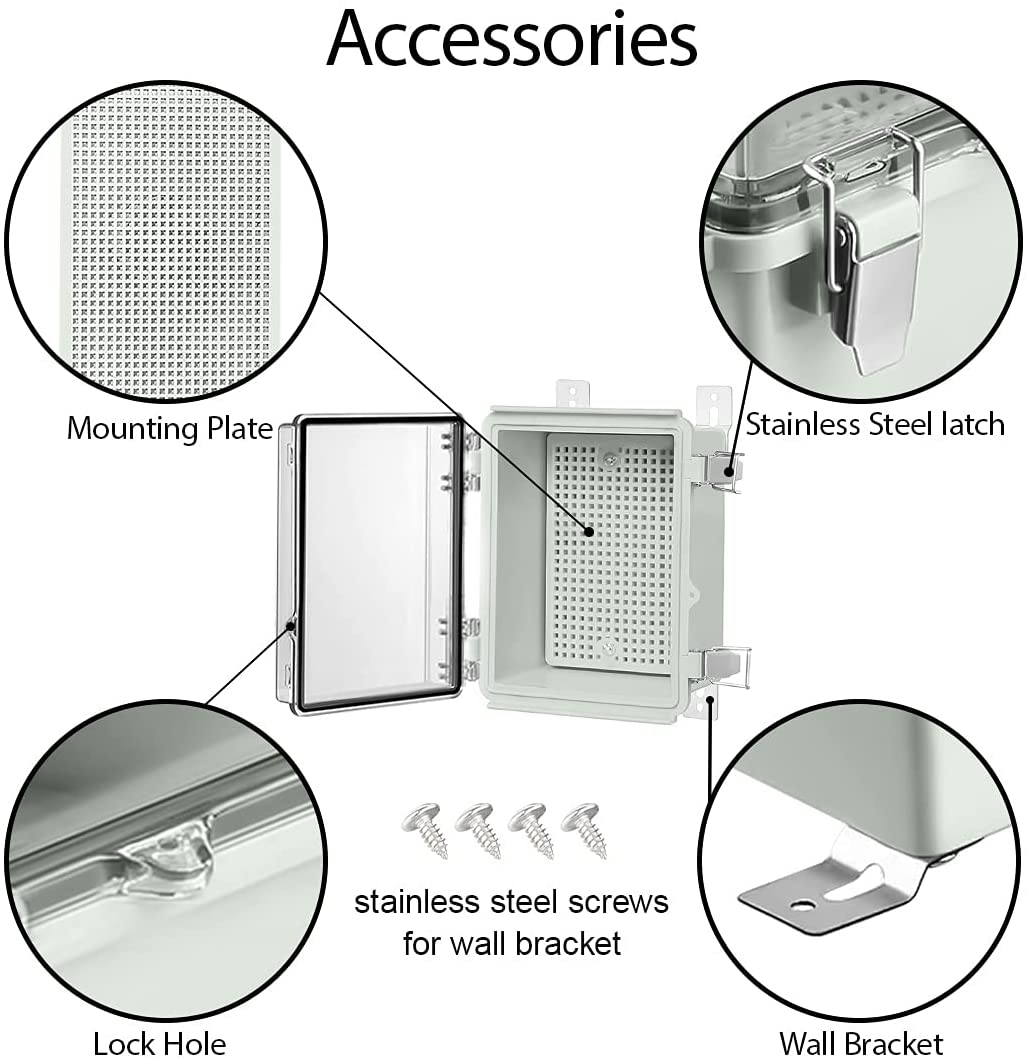 IP65 waterproof enclosure for electronics plastic box hinged outdoor weatherproof cabinets for electronics device plastic electrical junction box150x100x70mm