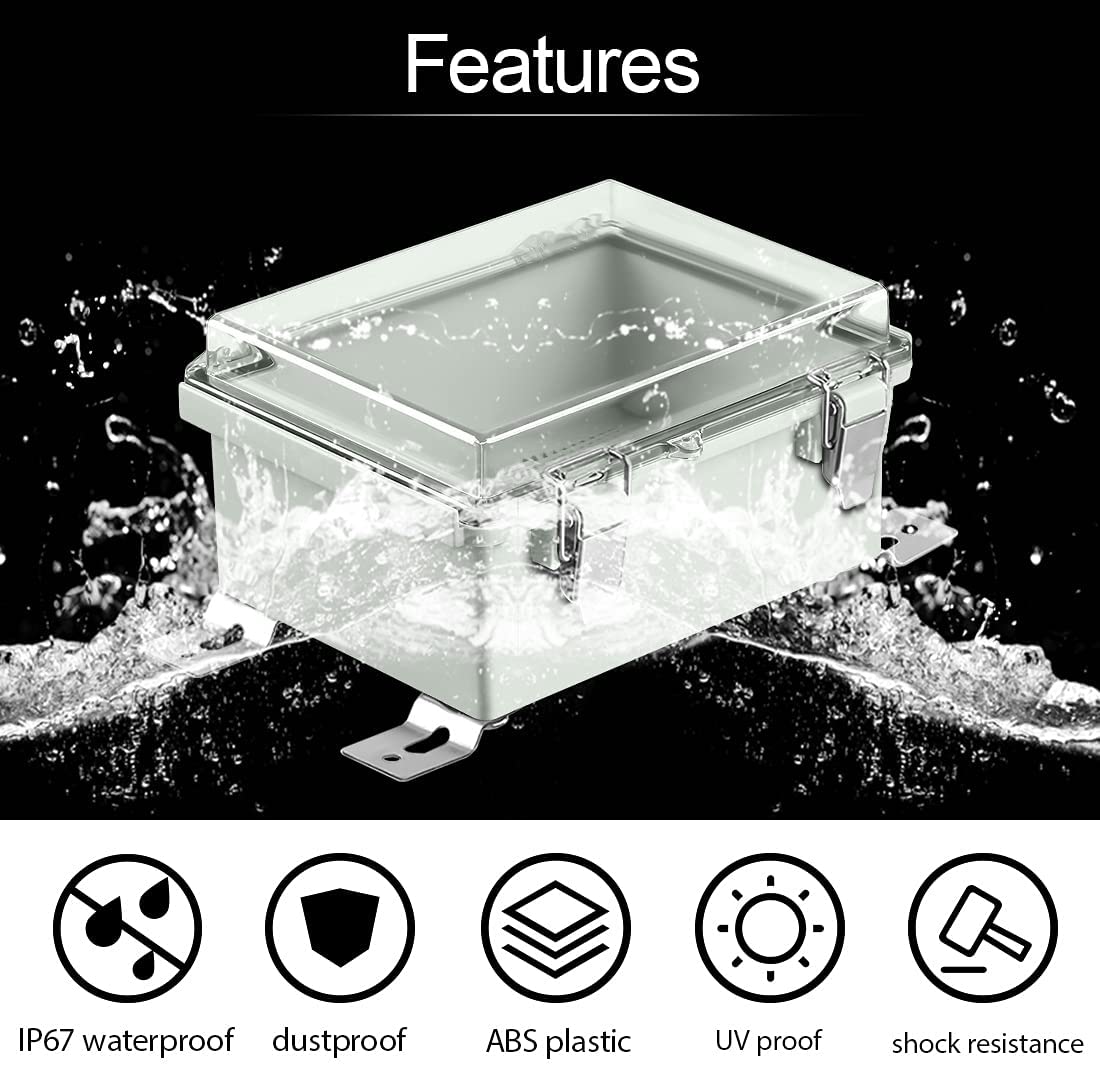 IP65 waterproof enclosure for electronics plastic box hinged outdoor weatherproof cabinets for electronics device plastic electrical junction box150x100x70mm
