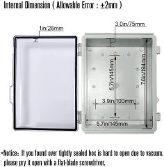 Hinged weatherproof enclosure for electronics junction box IP65 outdoor waterproof electronics device box plastic housing case for circuit board 220x170x110mm