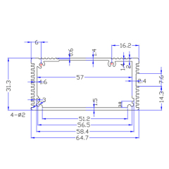 65*31*80mm brushed aluminum alloy case pcb instrument box metal electronic project enclosures