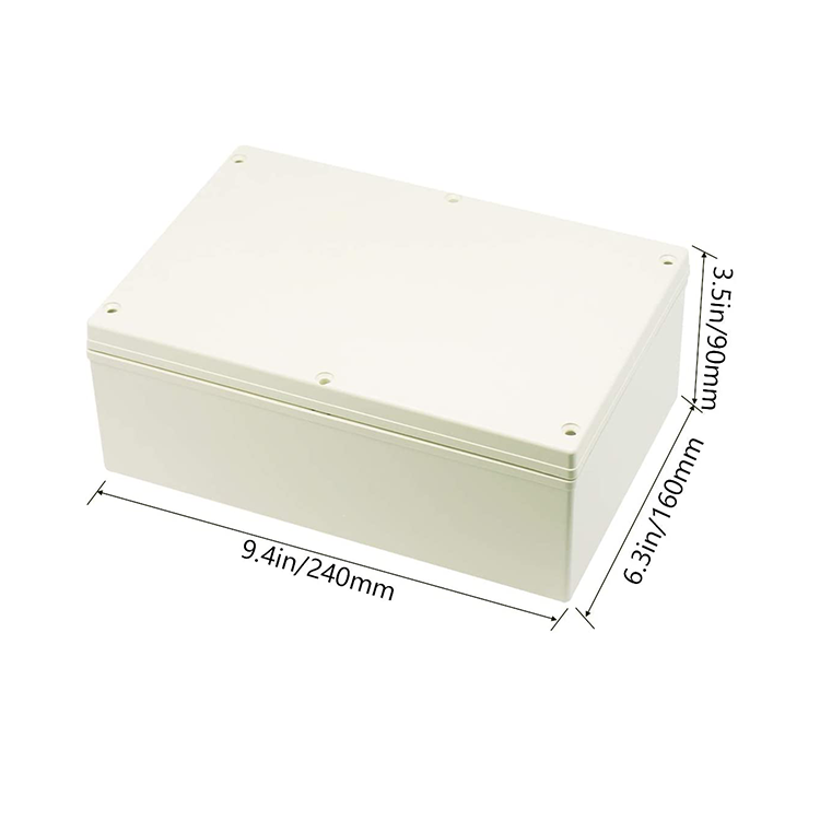 Custom waterproof ABS Plastic Enclosure Junction Box lithium ion battery box PCB electronic component box 240 x 160 x 90 mm