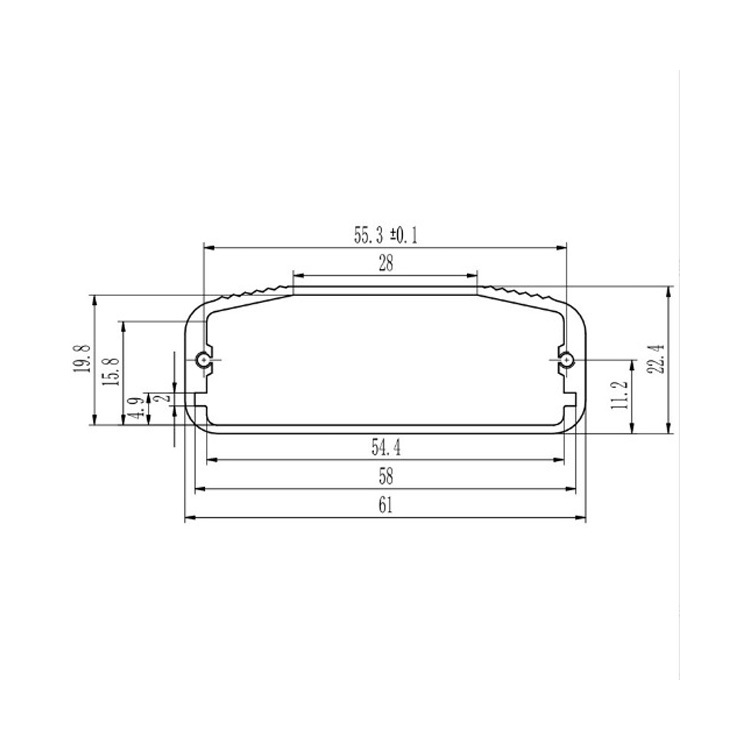 61*22.4-Lmm custom extruded aluminum enclosures for electronics box PCB housing