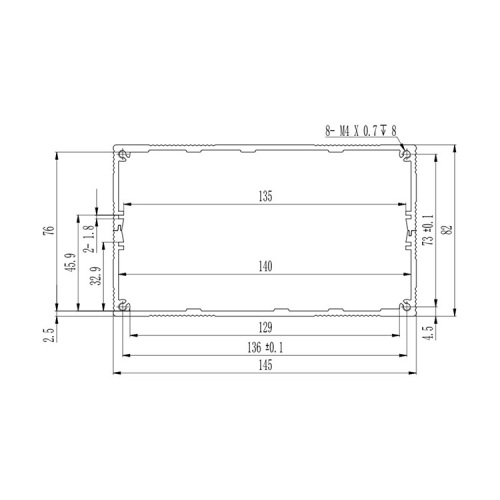 High quality aluminum project box electronics junction box 145*82mm-L