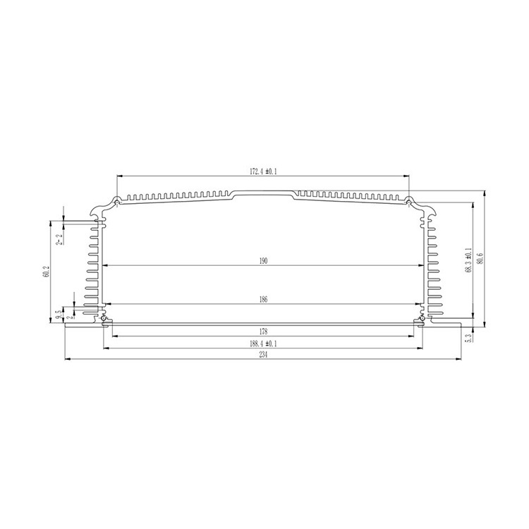 234*80.6mm-L aluminum electronic project enclosure,aluminium box enclosure,aluminum control enclosure for electronic instrument