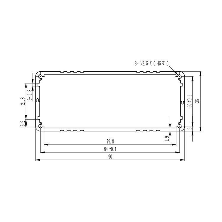 90*36mm-L pcb instrument box electronic project enclosure Aluminum box enclosure case